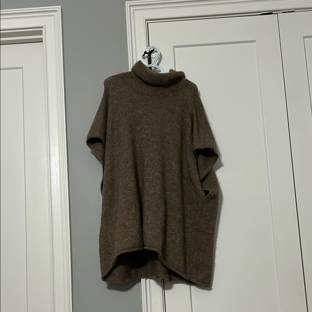 Brown Cowl Neck Intimate Poncho